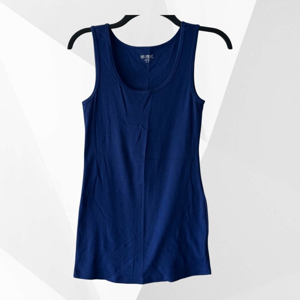 🌼A Pea in the Pod Maternity Refined Ribbed SleevelessTank Top in Navy Blue